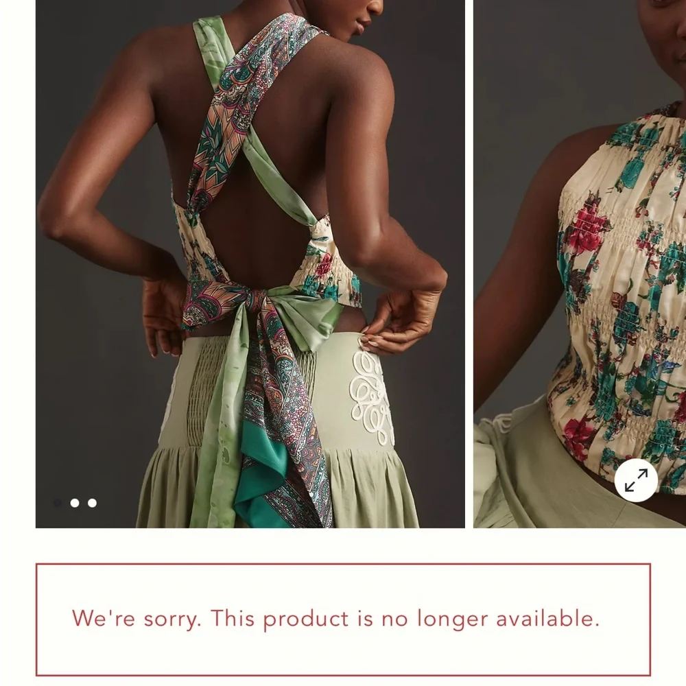 Anthropologie Let Me Be Tie Back Scarf Tank - Picture 2 of 8